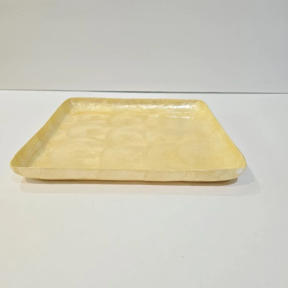 Vintage Capiz Shell Tray 8 3/4